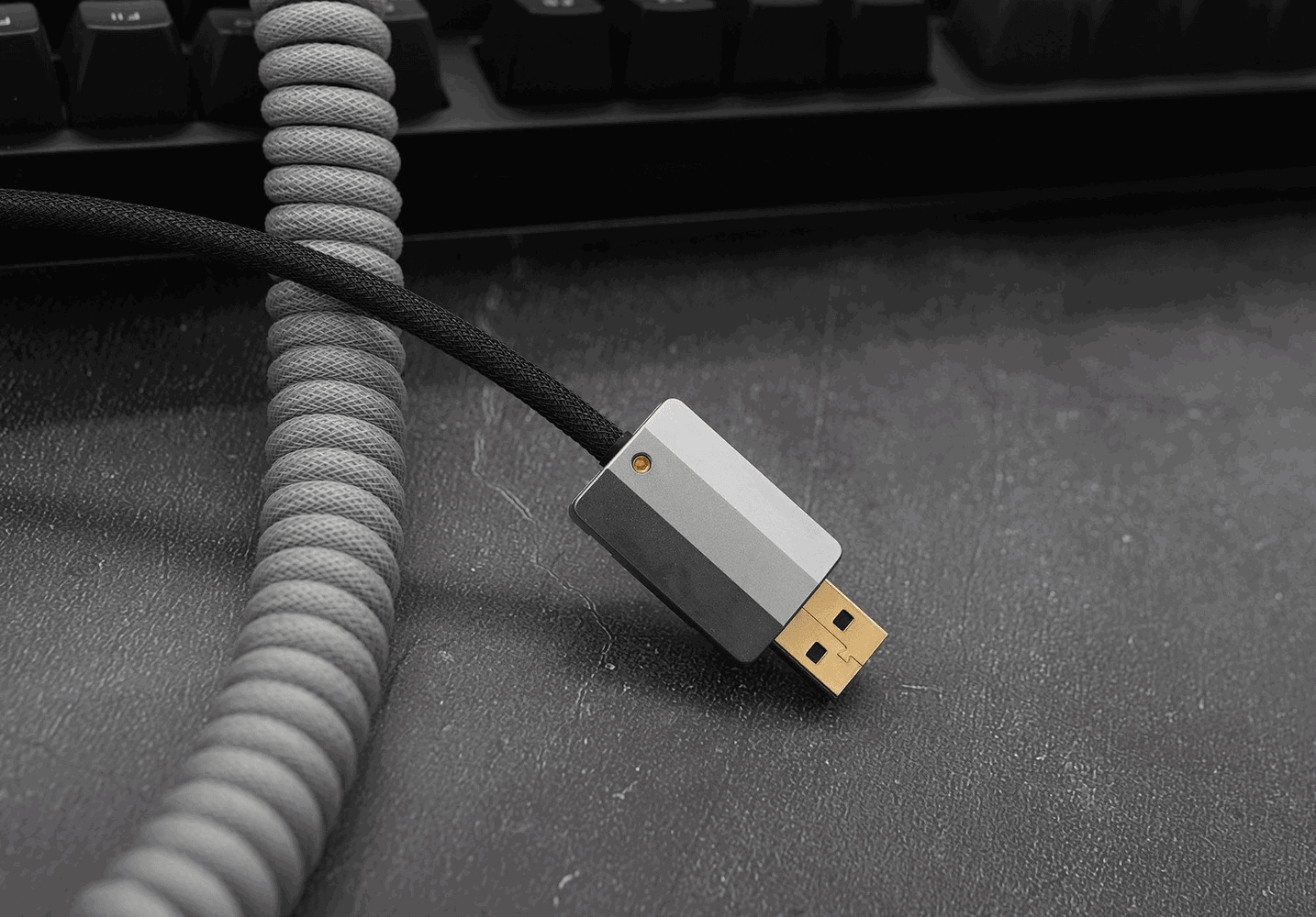 GeekCable Grey Handmade Customized Mechanical Keyboard Data Cable - IPOPULARSHOP