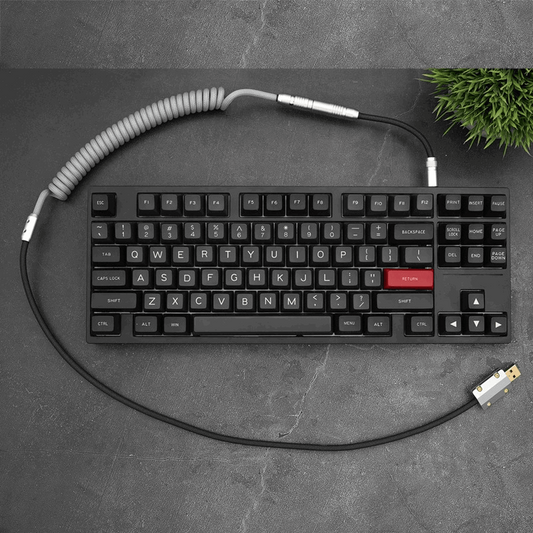 GeekCable Grey Handmade Customized Mechanical Keyboard Data Cable - IPOPULARSHOP