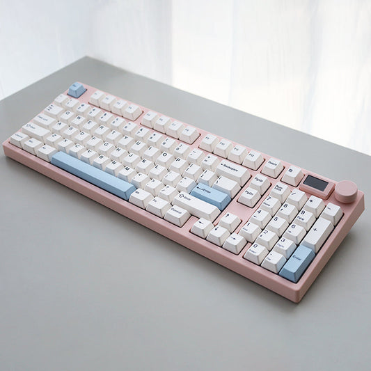 Keydous NJ98 Pink Three Mode Mechanical Keyboard