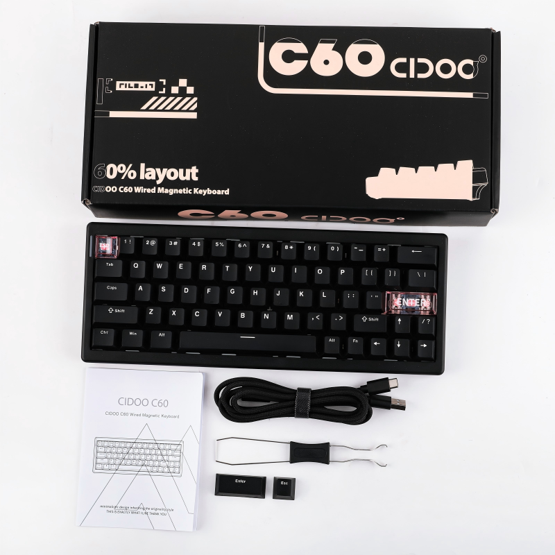 CIDOO C60 Hall Effect Wired Hot-swappable Gaming Keyboard