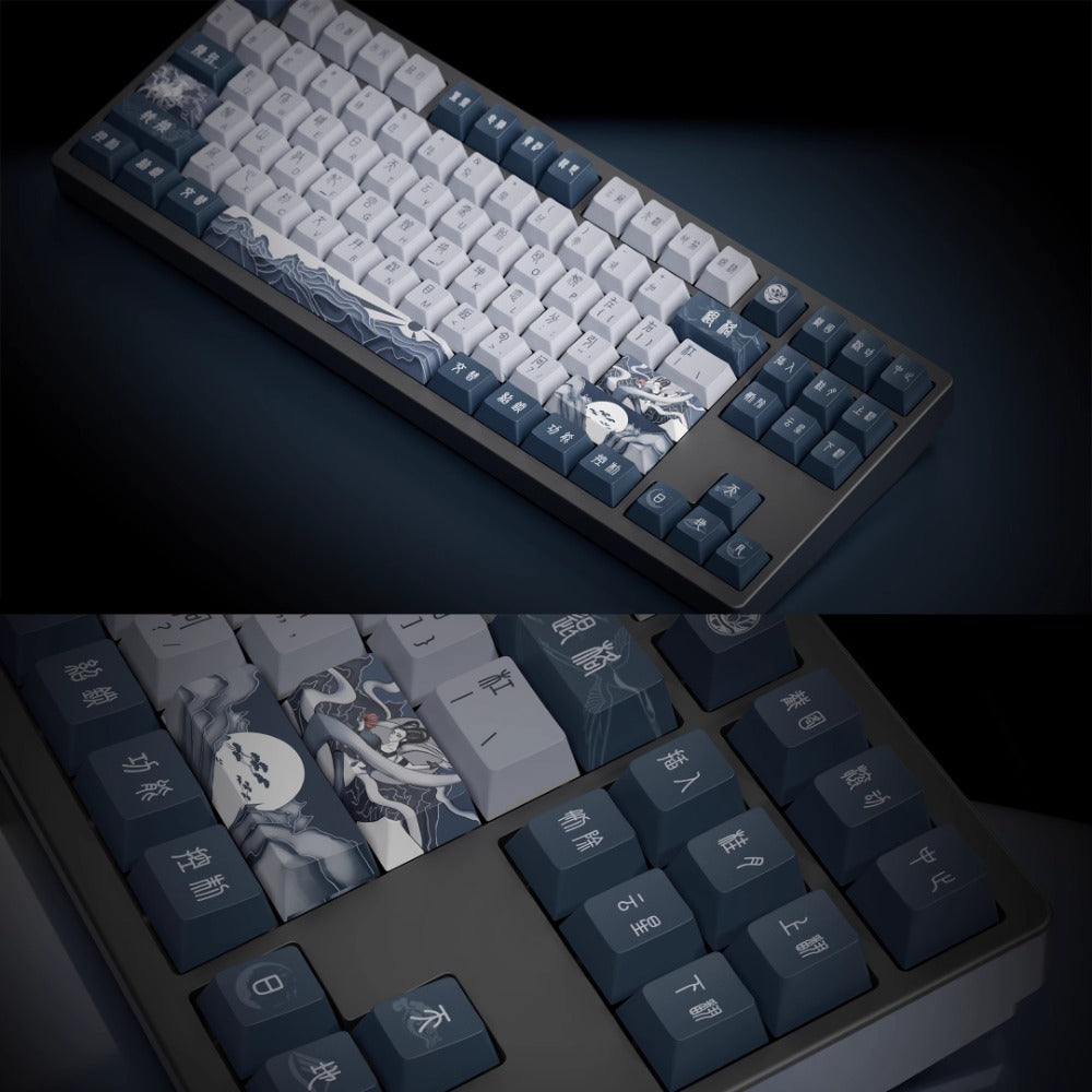 Soulcat Indigo Blue Dunhuang Cherry Profile Keycap Set