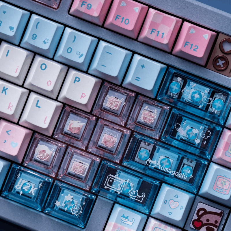 Soulcat Electronic Meow Cherry Profile PBT+PC Keycaps Set