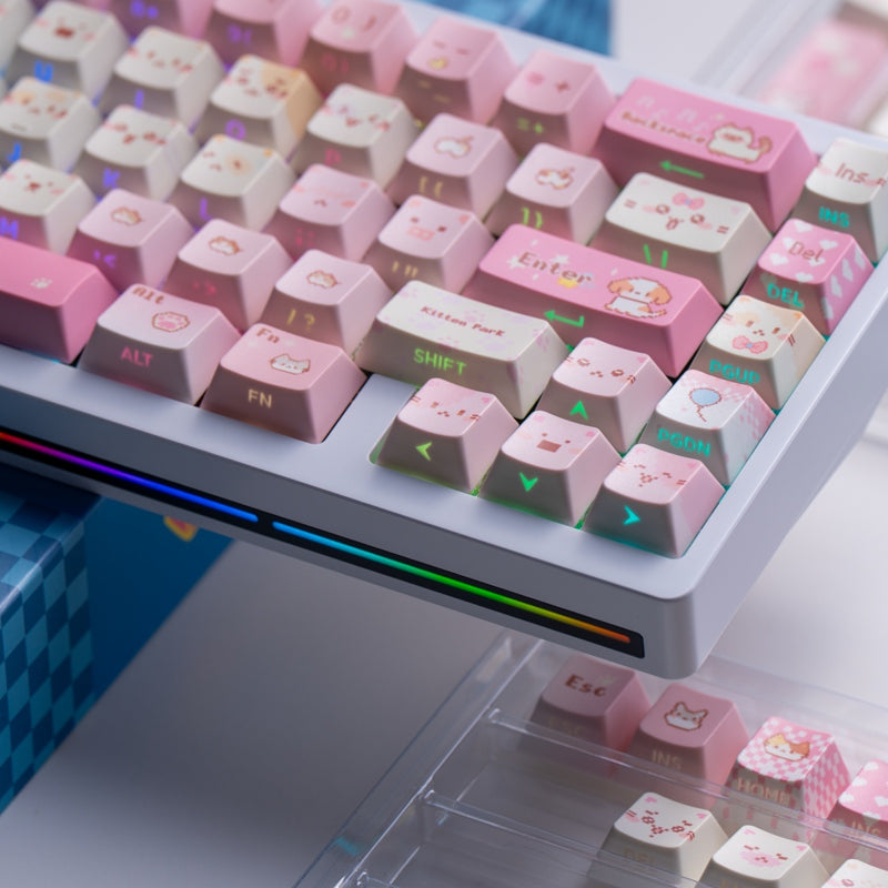 Soulcat Pixel Meow Cherry Profile PBT Side-printed Keycaps Set