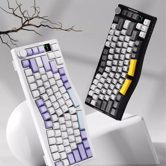 AJAZZ AKS075 Ergonomic VIA with Screen Mechanical Keyboard