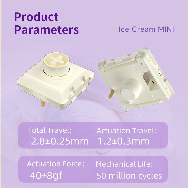 Kailh Ice Cream Mini Low Profile POM Mechanical Switches