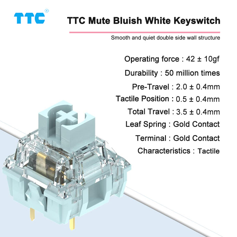 TTC 3 Pin 42g Tactile BLUISH WHITE SILENT