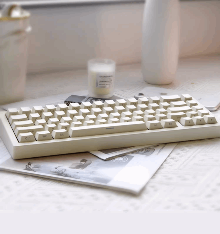 AJAZZ AC067 White Moon Mechanical Keyboard - IPOPULARSHOP