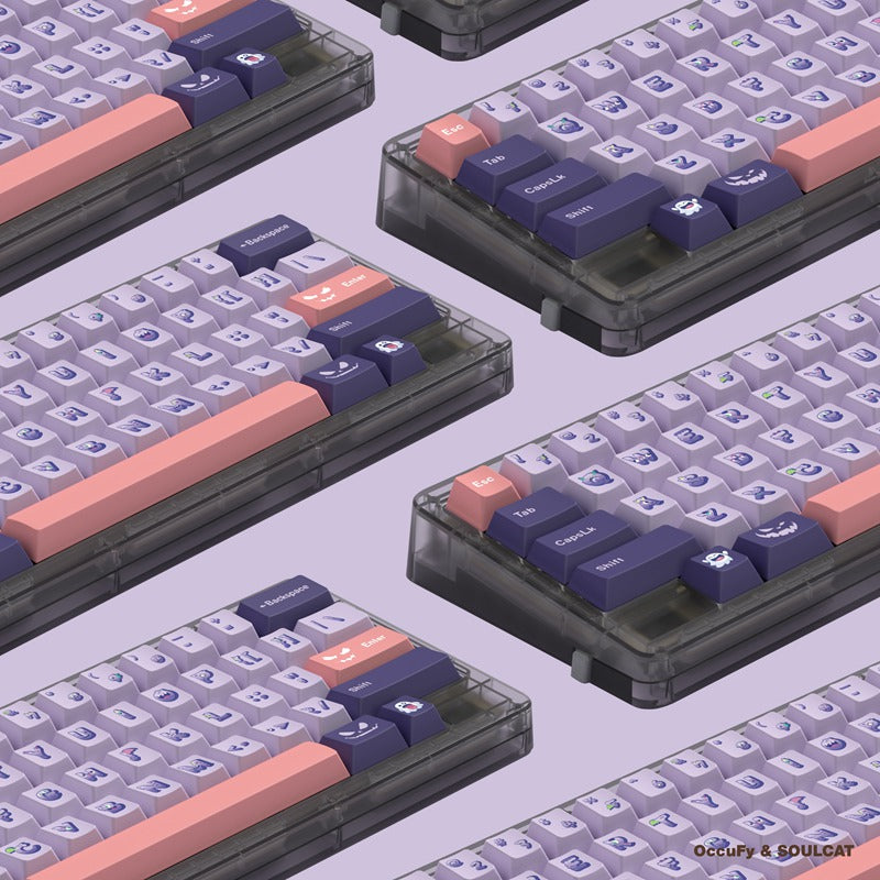 Soulcat Cute Ghost Cherry Profile Keycap Set