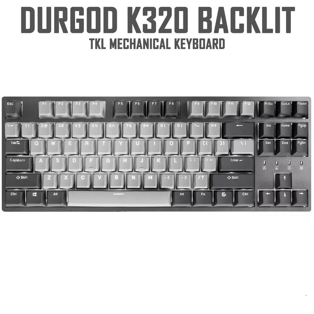 Durgod Corona K320/K310 White Backlit 87/104keys Mechanical Keyboard - IPOPULARSHOP