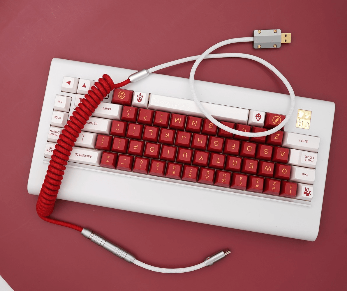 GeekCable Red White Handmade Customized Mechanical Keyboard Cable - IPOPULARSHOP