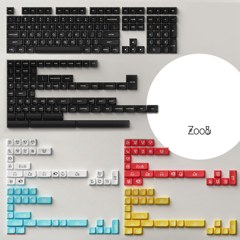 Akko Panda/Olivia/Neon/North Carolina Blue MDA PBT Keycaps - IPOPULARSHOP