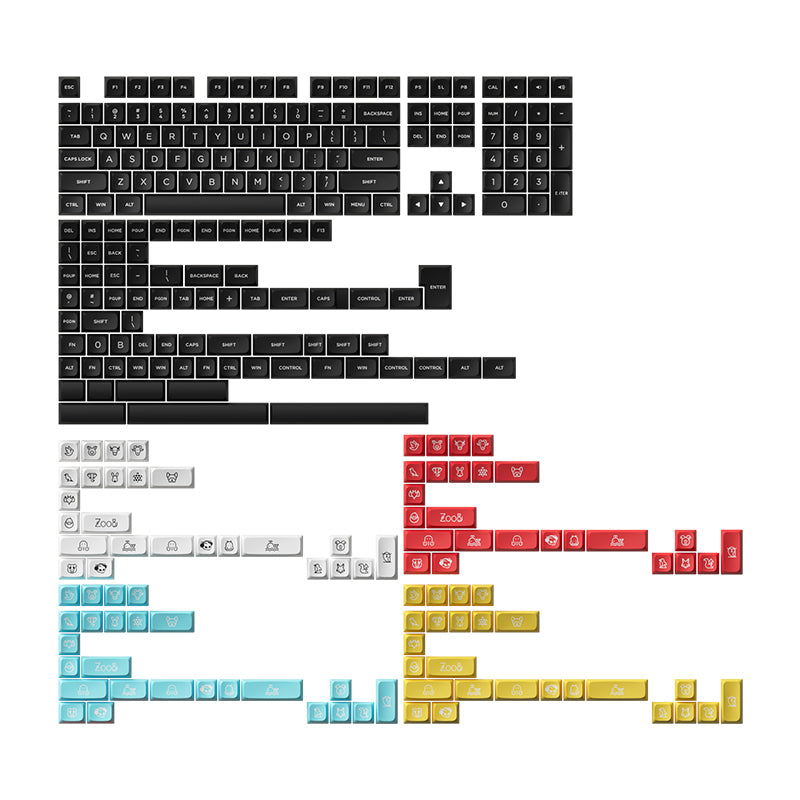 Akko Panda/Olivia/Neon/North Carolina Blue MDA PBT Keycaps - IPOPULARSHOP