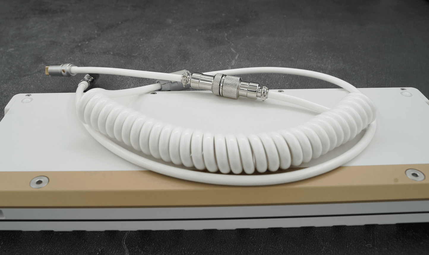 GeekCable White USB Spiral Handmade Customized Mechanical Keyboard Cable - IPOPULARSHOP