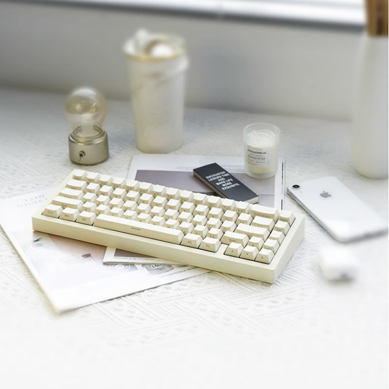 AJAZZ AC067 White Moon Mechanical Keyboard - IPOPULARSHOP