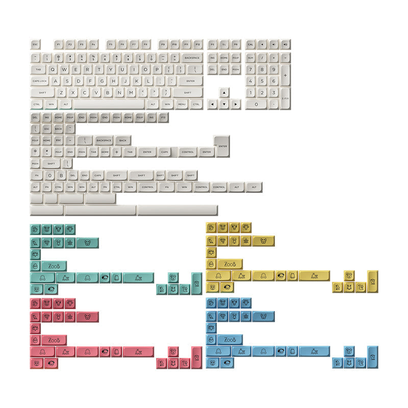 Akko Panda/Olivia/Neon/North Carolina Blue MDA PBT Keycaps - IPOPULARSHOP