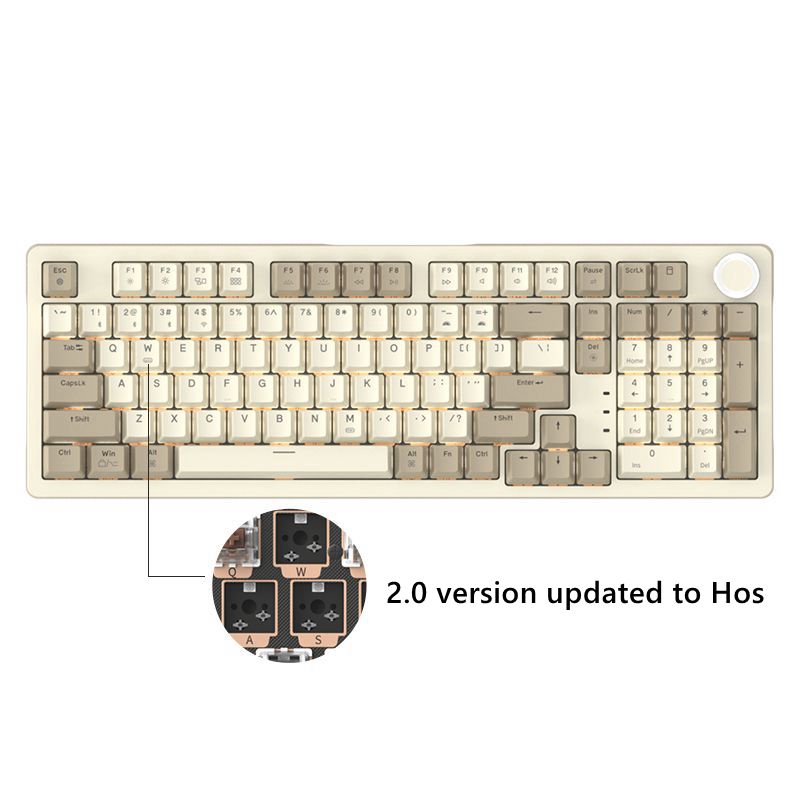 JAMESDONKEY RS2 Hot-swap White Light Mechanical Keyboard - IPOPULARSHOP