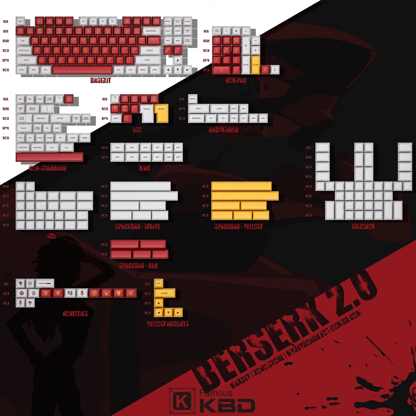 Maxkey Berserk R3 189key SA Keycap - IPOPULARSHOP