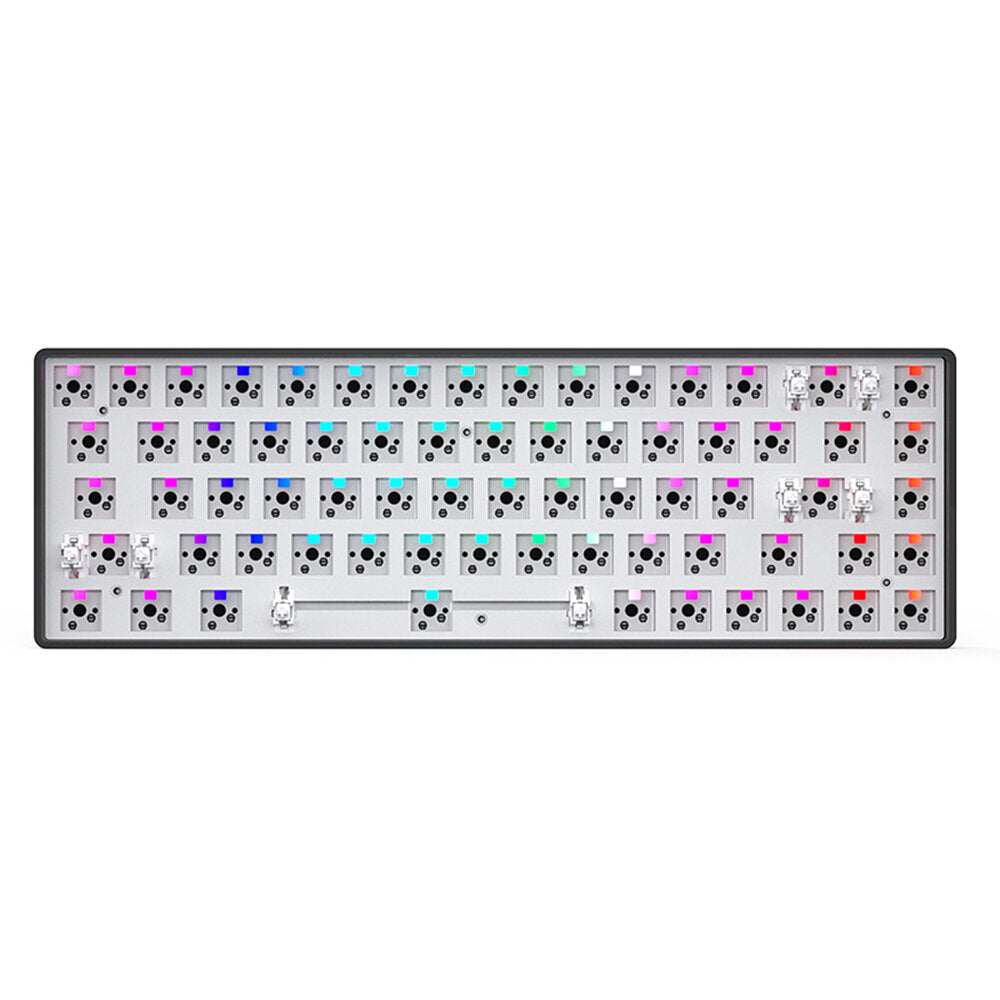 Hei Ji She DK68 Mechanical Keyboard Customized Kit Triple Mode bluetooth5.0 2.4G Wireless Type-C Wired 68 Keys Programming Hot-Swappable 3/5-Pin Switch RGB Backlit PCB Mounting Plate Case Keyboard Kit - IPOPULARSHOP