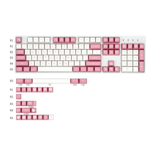 Maxkey Pink White ABS SA Keycap - IPOPULARSHOP