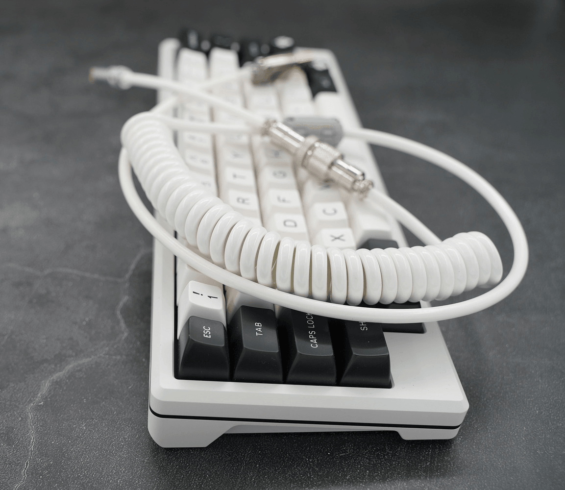 GeekCable White USB Spiral Handmade Customized Mechanical Keyboard Cable - IPOPULARSHOP