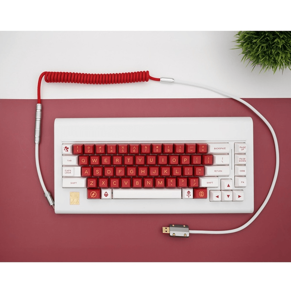 GeekCable Red White Handmade Customized Mechanical Keyboard Cable - IPOPULARSHOP
