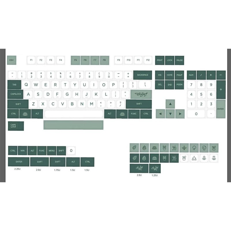 G-MKY 138 Botanical XDA PBT Keycaps - IPOPULARSHOP