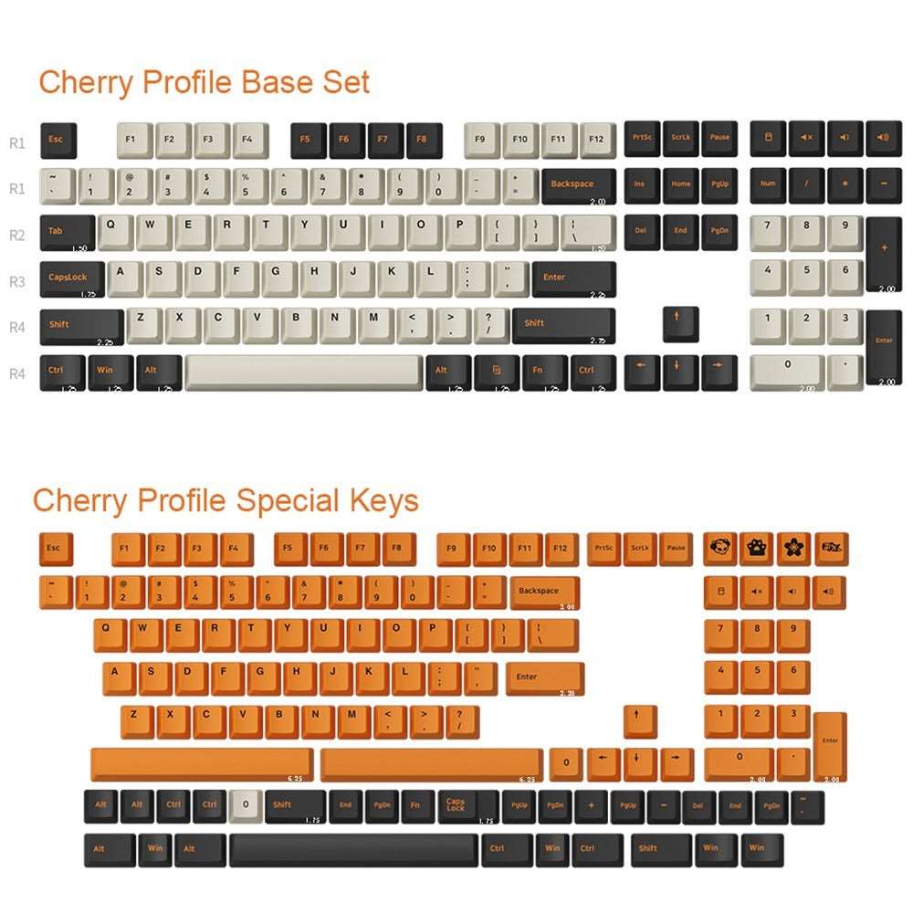 AKKO Carbon Retro ASA Profile/Cherry Profile Keycaps Set - IPOPULARSHOP