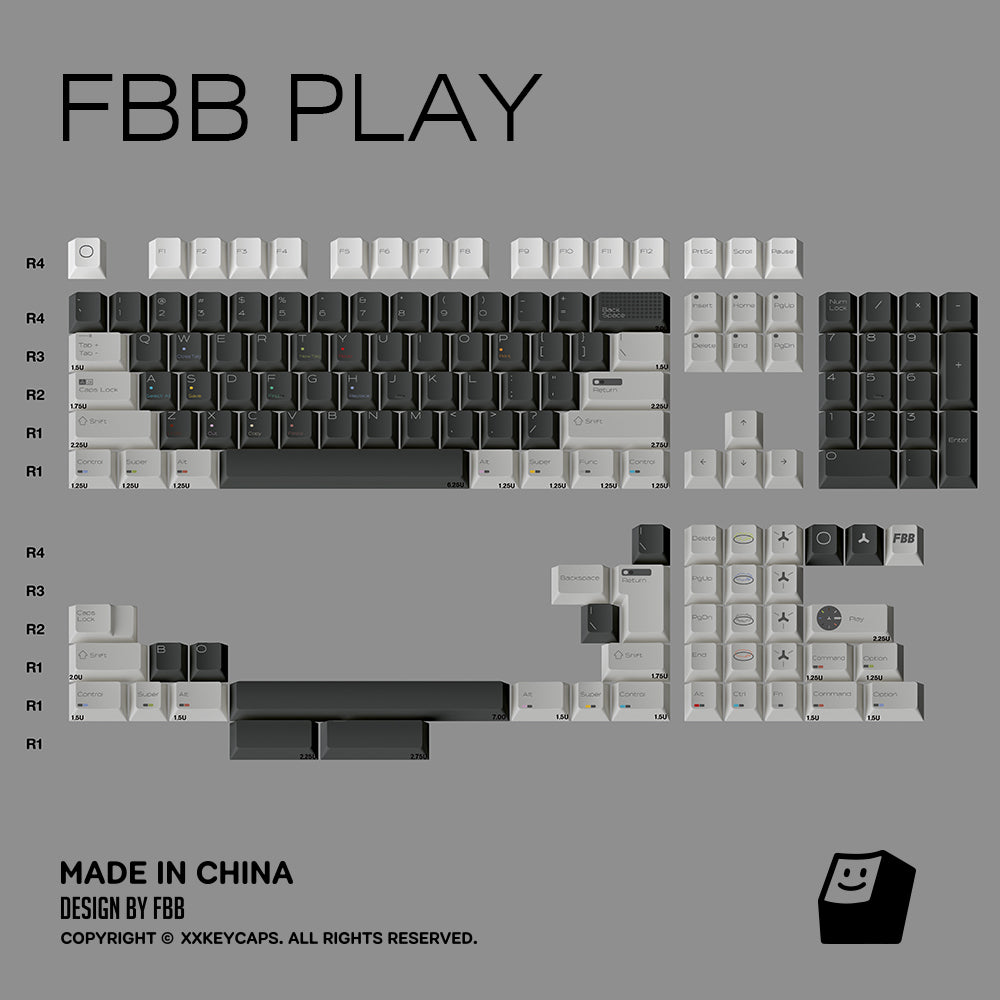 FBB Play Minimalist Style Cherry Profile PBT Keycaps Set
