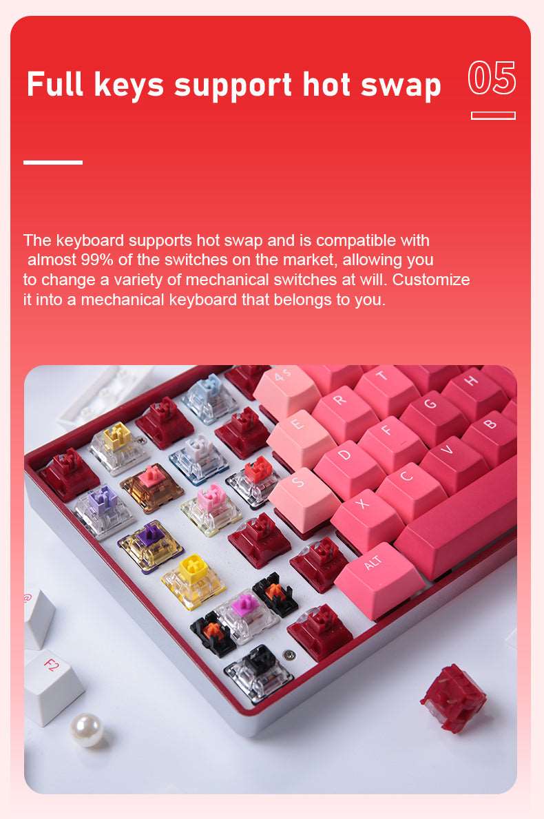 Dareu A84 3-mode Connection Customized Mechanical Keyboard with Hot Swappable Switch - IPOPULARSHOP