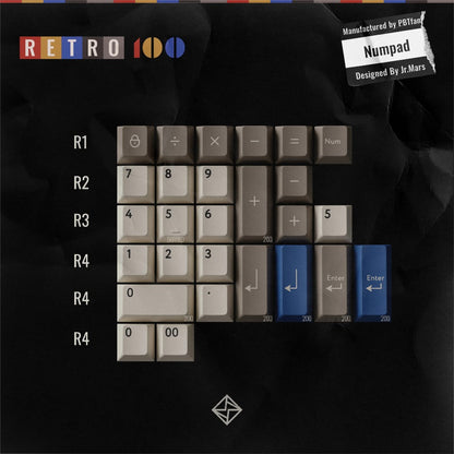 KBDfans PBTfans Retro100 Cherry Profile Keycap Set