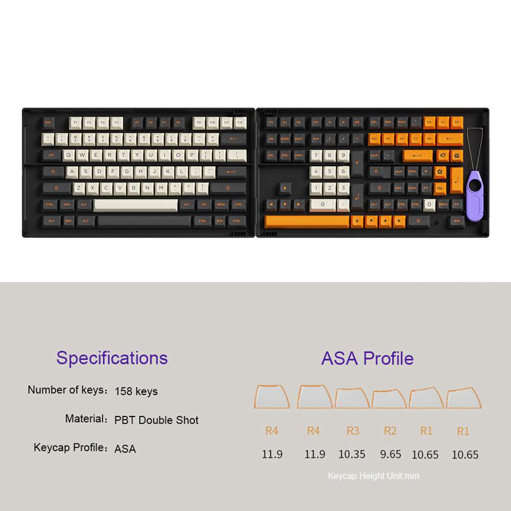 AKKO Carbon Retro ASA Profile/Cherry Profile Keycaps Set - IPOPULARSHOP