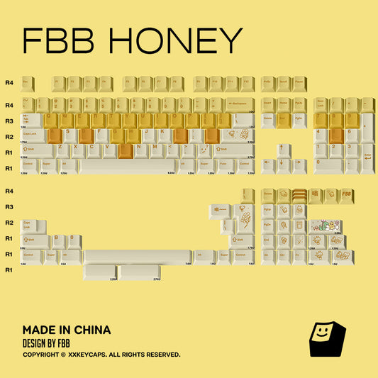 FBB Honey Cherry Profile PBT 1.7mm Keycaps Set