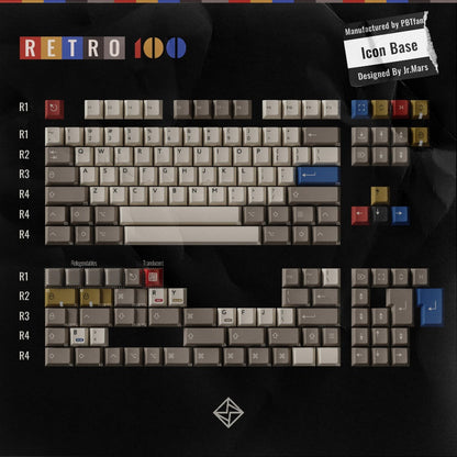 KBDfans PBTfans Retro100 Cherry Profile Keycap Set