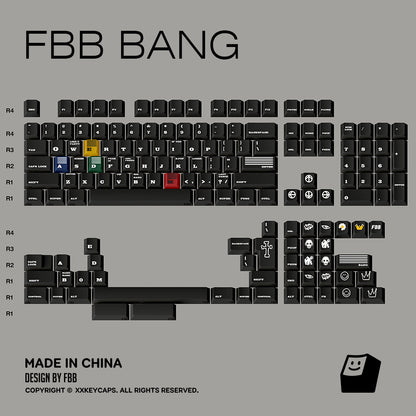 FBB BANG Cherry Profile PBT 1.7MM Black Keycaps Set