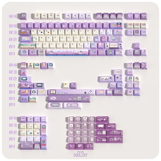 Soulcat Games Meow Cherry Profile PBT+PC Keycaps Set