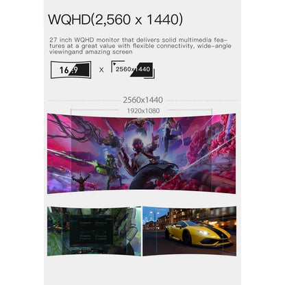 HKC SG27QC 27'' 2K 144Hz Curved 1440P Super Narrow Gaming Monitor AMD Sync with VESA Mount