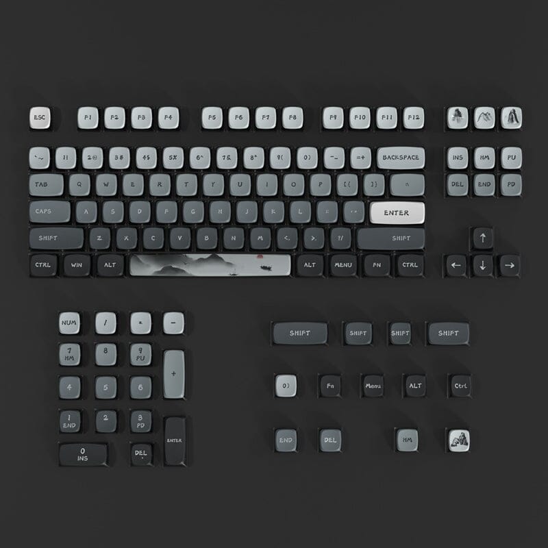 PIIFOX Splashing Ink Landscape ASA Profile Keycaps