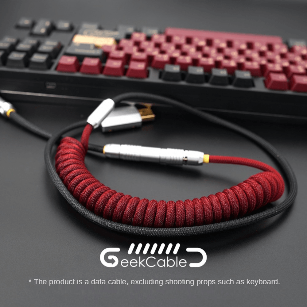 GeekCable Red Handmade Customized Mechanical Keyboard Data Cable - IPOPULARSHOP