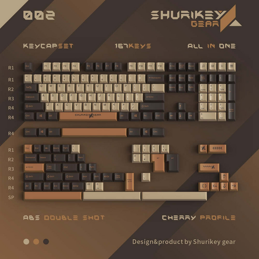 Shurikey Gear 167 Keys Cherry Double Shot ABS Keycaps - IPOPULARSHOP