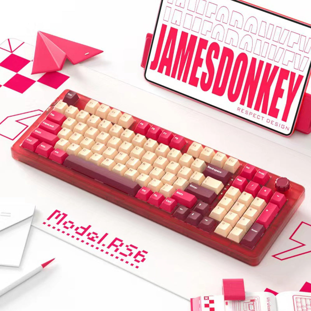 JAMESDONKEY RS6 Transparent Hot-swap Mechanical Keyboard - IPOPULARSHOP
