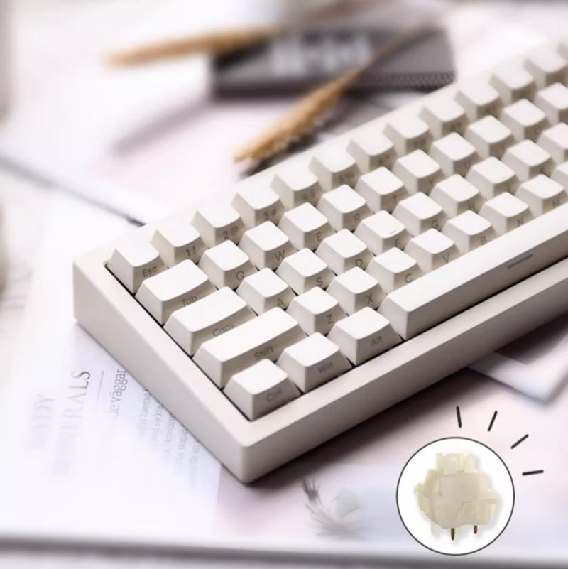 AJAZZ AC067 White Moon Mechanical Keyboard - IPOPULARSHOP