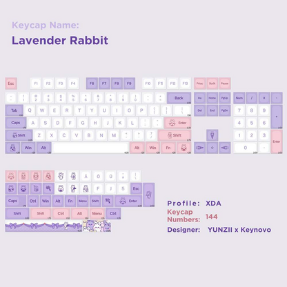 YUNZII Lavender Rabbits XDA Keycap - IPOPULARSHOP