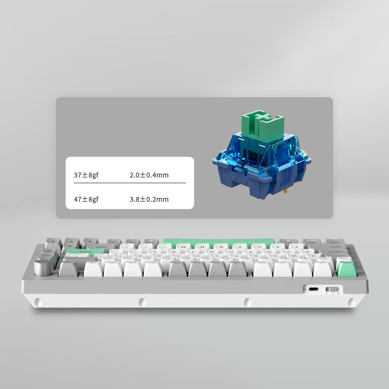 JAMESDONKEY A3 Grey Cyan Mechanical Keyboard - IPOPULARSHOP