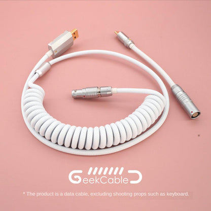 GeekCable Full White Customized Manual Mechanical Keyboard Cable - IPOPULARSHOP