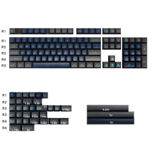 MAXKEY Blue Doubleshot ABS SA 139 Keycaps - IPOPULARSHOP