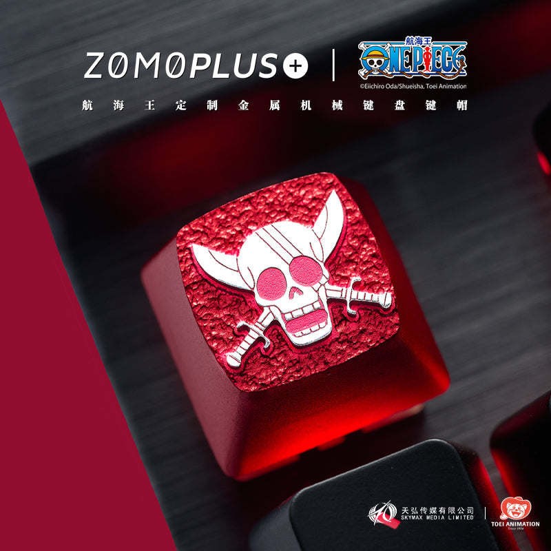 ZOMO PLUS X ONE PIECE Four Emperors Red Haired Shanks Aluminum Artisan Keycap - IPOPULARSHOP