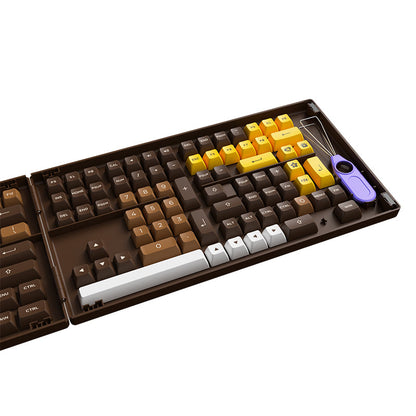 Akko World Tour London/Chocolate/Black & Gold/One Piece Calligraphy Keycap Set - IPOPULARSHOP