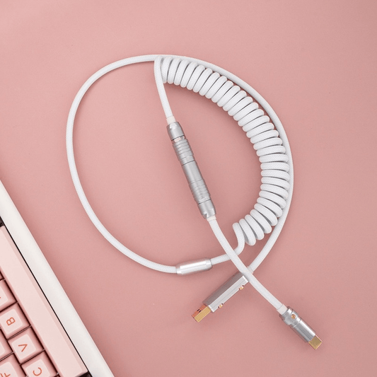 GeekCable Full White Customized Manual Mechanical Keyboard Cable - IPOPULARSHOP