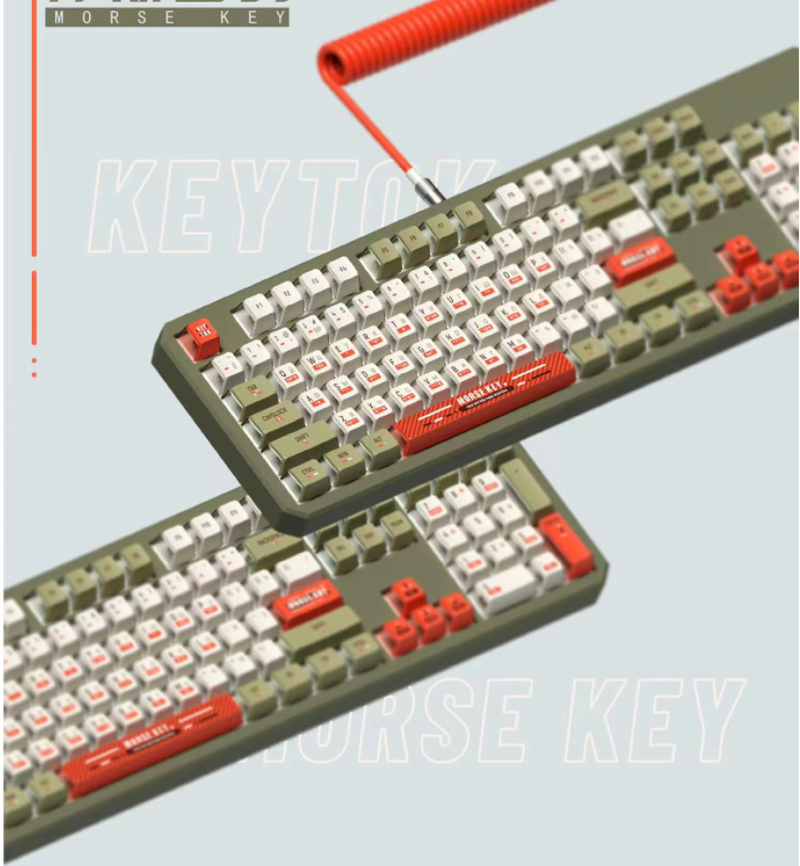 KeyTok Morse Code PBT OEM 121keys Keycaps - IPOPULARSHOP